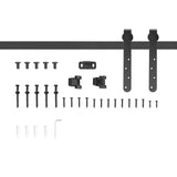 6FT Antique Sliding Barn Wood Door Hardware Kit Cabinet Closet Hanger Set for Single Door Coffee