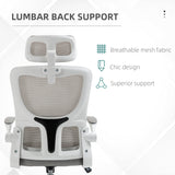 High Back Office Chair, Mesh Computer Desk Chair with Rotatable Headrest, Lumbar Back Support, Adjustable Height
