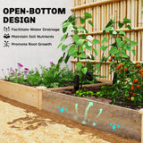 Wooden Raised Garden Bed, Outdoor Planter Box with Divider and Open Bottom for Flowers