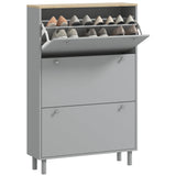 Meuble de rangement pour chaussures avec 3 tiroirs basculants et étagères réglables, Armoire à chaussures d'entrée pour 24 paires de chaussures