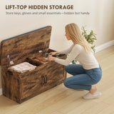 Shoe Storage Bench, Entryway Bench with 2-Tier Cabinet, Padded Cushion for Hallway