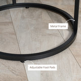 Nesting Coffee Tables Set of 2, Round Coffee Table with Metal Frame