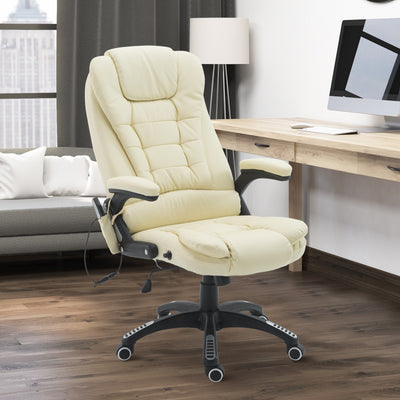 Massage Office Chairs Computer Executive Ergonomic Heated Vibrating Beige