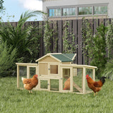 Wooden Chicken Coop, Outdoor Backyard Garden Large Rabbit Hutch with Nesting Box, Drawer