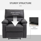 Recliner Chair, Manual Reclining Chair with Footrest, Padded Seat for Living Room