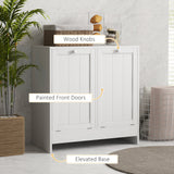 Tilt-Out Laundry Storage Cabinet, Modern Laundry Hamper with 2 Compartments for Bathroom Washroom