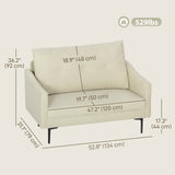2 Seater Sofa, Small Modern Couch with High-Resilience Foam