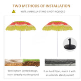6FT Beach Umbrella Tilt Sunshade Height Adjustable Outdoor Market Patio Yard Crank Deck Sun Shade