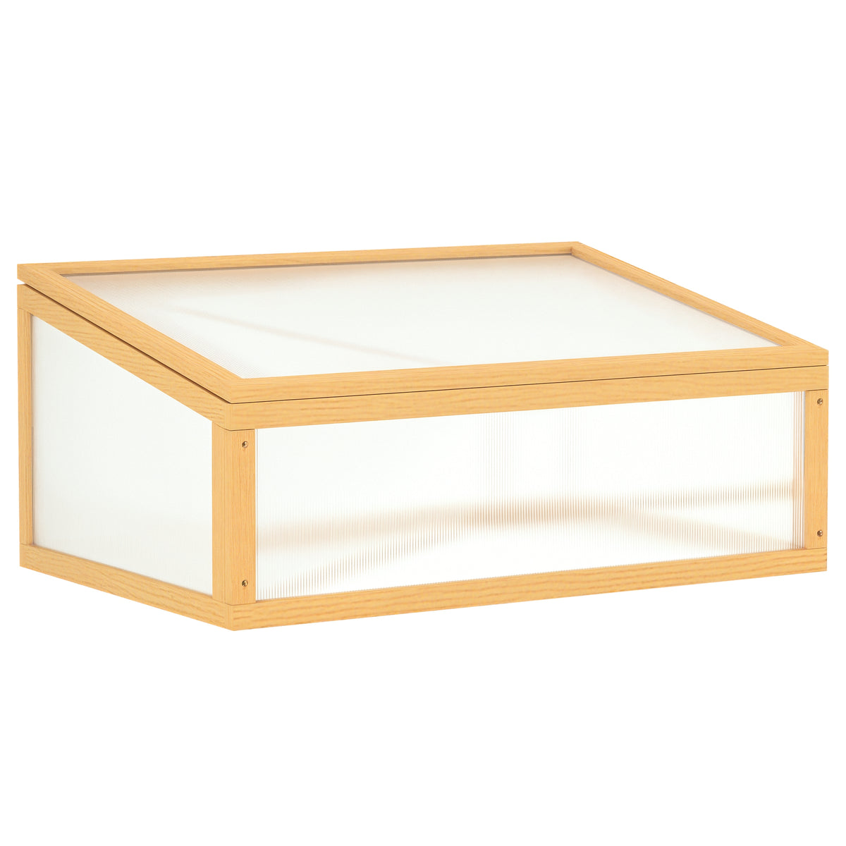 Wooden Cold Frame Greenhouse Garden Portable Raised Planter with Openable Top for Indoor, 35.5