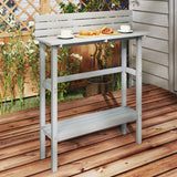 110cm Rectangle Outdoor Bar Table with Built-in Footrest