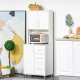 Meuble de cuisine moderne avec vaisselier de rangement, 2 placards, 3 tiroirs et plan de travail ouvert