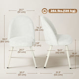 Dining Chairs Velvet Fabric Upholstered Kitchen Chairs Metal Legs Set of 2