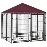 Outdoor Dog Kennel, Lockable Pet Playpen Crate, Welded Wire Steel Fence