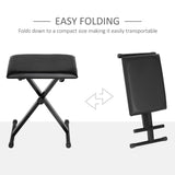 Adjustable Piano Bench, X-Style Folding Piano Stool with Padded Seat, Keyboard Chair
