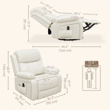 Leather Reclining Chair with Vibration Massage, Swivel Base