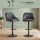 Bar Stools Adjustable Swivel Kitchen Chairs with Backrest Set of 2 for Kitchen Island