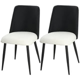 Chaises de salle à manger en tissu, ensemble de 2 chaises de cuisine avec pieds en acier et siège rembourré pour salle à manger