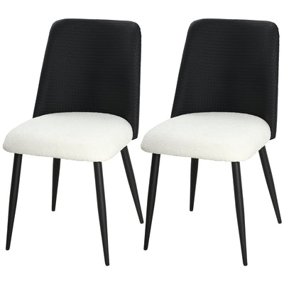Dining Chairs Upholstered Kitchen Chairs Set of 2 with Steel Legs and Padded Seat for Dining Room