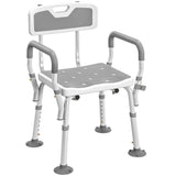 Adjustable Shower Chair with Arms Back and Padded Seat