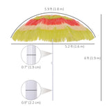 6FT Beach Umbrella Tilt Sunshade Height Adjustable Outdoor Market Patio Yard Crank Deck Sun Shade