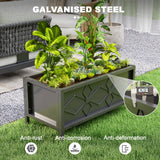 Galvanized Raised Garden Bed with Drainage Holes, Metal Raised Flower Bed