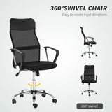 Ergonomic Mesh Office Chair, High Back Computer Desk Chair with Adjustable Height, Tilt Function, 360° Swivel Office