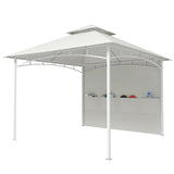 10' x 10' Patio Gazebo, Double Roof Outdoor Gazebo Canopy Shelter with Storage, Metal Frame