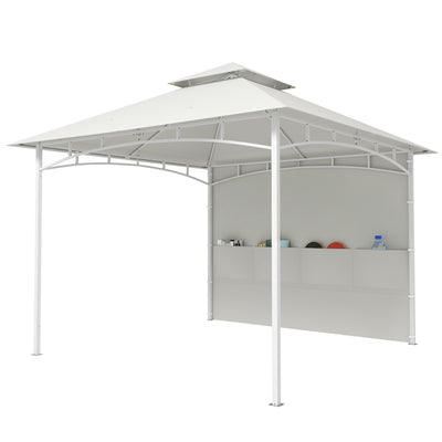10' x 10' Patio Gazebo, Double Roof Outdoor Gazebo Canopy Shelter with Storage, Metal Frame