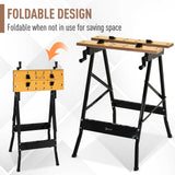 Foldable Work Bench w/ 4 Adjustable Clamps, Carpenter Saw Table