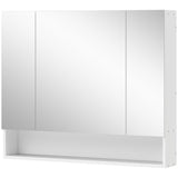 Armoire de toilette murale avec miroir et étagères réglables