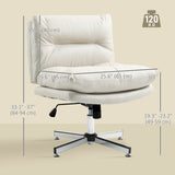 Armless Office Chair, Criss Cross Chair with Adjustable Height & Tilt Function for Home Office