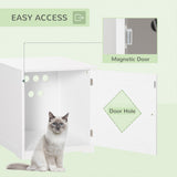 Cat Litter Box Enclosure End Table, Hidden Litter Box Nightstand with Large Tabletop