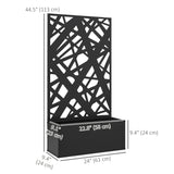 Raised Garden Bed with Trellis, Freestanding/Wall Mounted Metal Garden Box with Privacy Panel