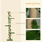 4-Tier Floor to Ceiling Cat Tree, Height(80-95Inches)Adjustable, Tall Cat Tower w/ Anti-Slip Kit