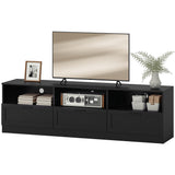 TV Stand with Storage, Modern Entertainment Center with 3 Cabinets and 3 Open Shelves, for TVs up to 85