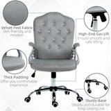 Vanity Office Chair, Velvet Computer Desk Chair with Swivel Wheels, Adjustable Height, Tilt Function