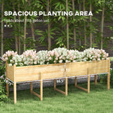 Wooden Raised Garden Bed Planter, Large Elevated Planter Box with Legs