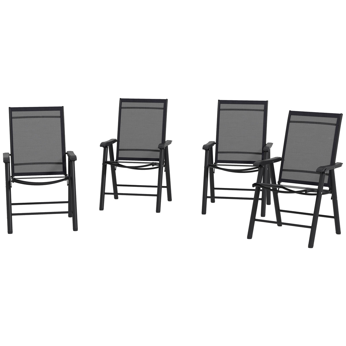 4-Piece Folding Chair Set for Relaxing on Patio Balcony Garden