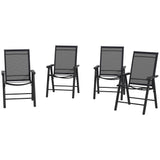 4-Piece Folding Chair Set for Relaxing on Patio Balcony Garden