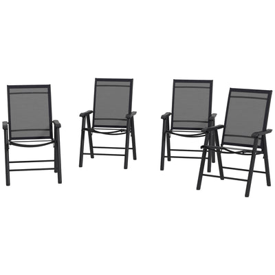 4-Piece Folding Chair Set for Relaxing on Patio Balcony Garden