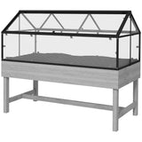 Wood Elevated Planter Box with Cold Frame Greenhouse, Raised Garden Bed for Vegetables