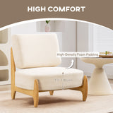 Fauteuil d'Accent avec Cadre en Bois Caoutchouc, Large Siège