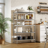 Bakers Rack, 5-Tier Stainless Steel Kitchen Storage Shelf with Adjustable Heights for Spices