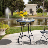 Table de patio ronde mosaïque 23,6