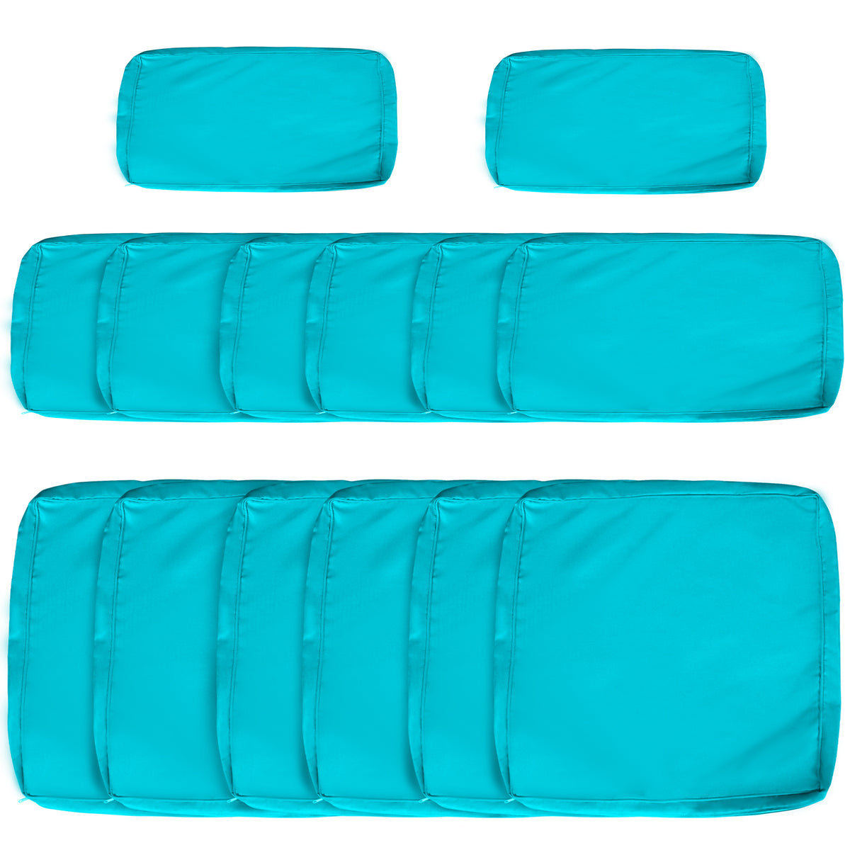 Outdoor 14pc Patio Rattan Sofa Set Cushion Polyester Cover Replacement Set - No Cushion Included