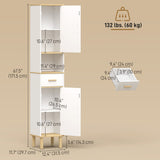 Tall Bathroom Storage Cabinet, Freestanding Bathroom Cabinet with Drawer, Adjustable Shelves, Open Compartment