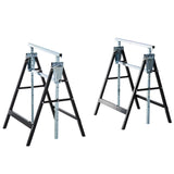 Set of 2 Adjustable Telescopic Builders Trestle, DIY Steel Work Bench Carpenter, Folding Saw Horse Tools