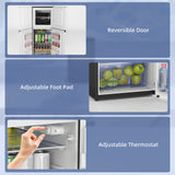 Double Door Mini Fridge with Freezer, 4.6 Cu.Ft Small Refrigerator with Thermostat, Shelves