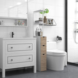 Tall Bathroom Storage Cabinet, Narrow Bathroom Cabinet with Drawers and Open Shelves for Small Spaces