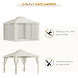 10' x 10' Patio Gazebo Pavilion, 2-Tier Roof Canopy Outdoor